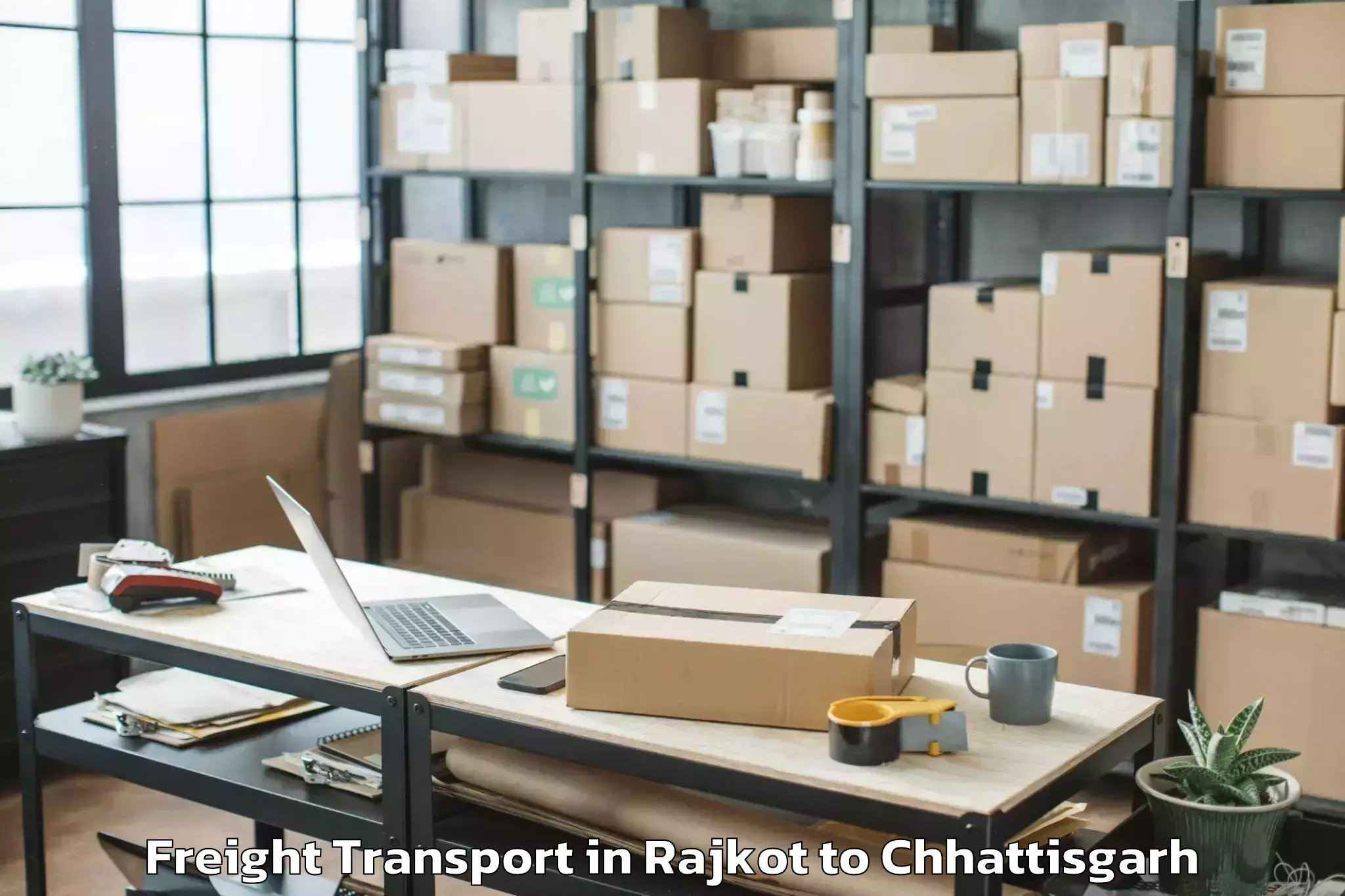 Get Rajkot to Magneto The Mall Raipur Freight Transport